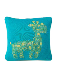 Pluchi Giraffe Baby Pillow, Green/Blue