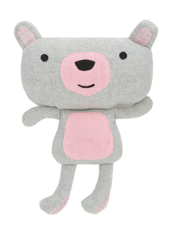 Pluchi Zoey Skinny Blanket with Bear Toy, Pink