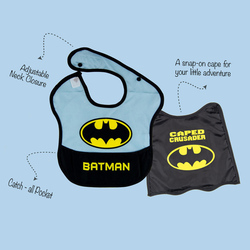 Warner Bros. Batman Baby Bib with Cape, Multicolour