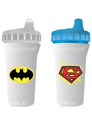 Disney 300ml Batman & Superman Baby Sippy Cup Pack of 2, Grey/Blue