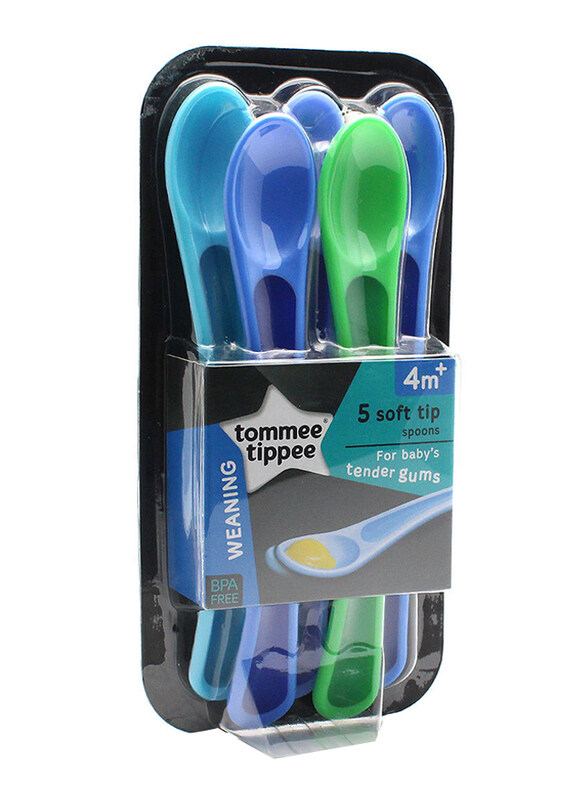 

Tommee Tippee Explora Boys Soft Tip Weaning Spoons, 5 Pieces, Multicolour