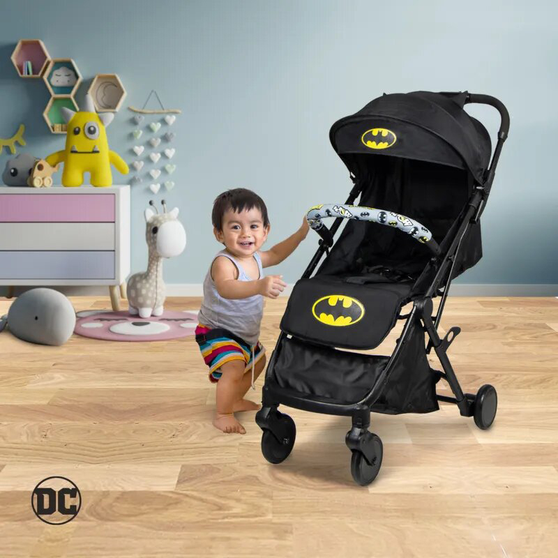 Warner Bros Batman Baby Stroller, Black/Yellow