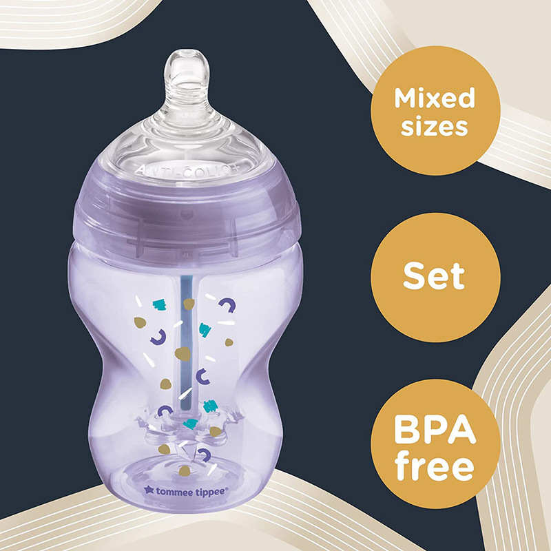 Tommee Tippee Newborn Baby Bottle Starter Kit, Purple