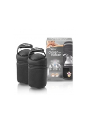 Tommee Tippee Closer to Nature Insulated Bottle Carriers x 2, Black