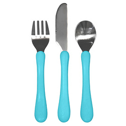 Green Sprouts Learning Cutlery Set, 3 Pieces, 12+ Months, Aqua