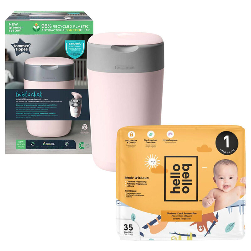 

Tommee Tippee Nappy Bin For Kids Unisex, with Diaper, Pink