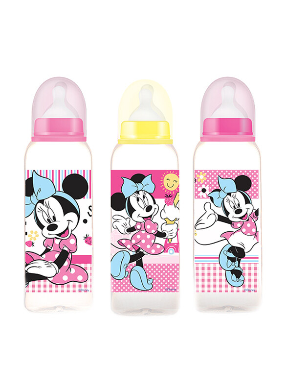 

Disney Minnie Mouse 9oz Baby Feeding Bottle Pack of 3, Multicolour