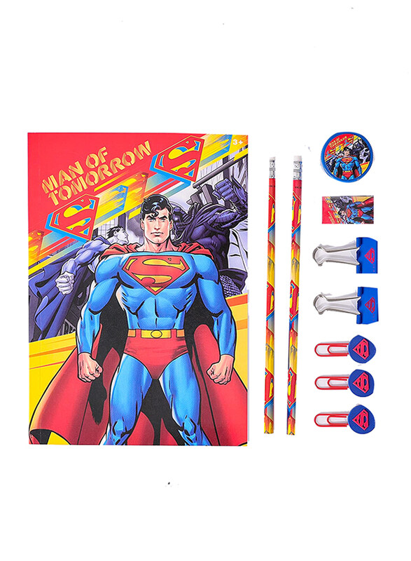 

Warner Bros. 10-Piece Superman Man of Tomorrow Stationery Set, Multicolour