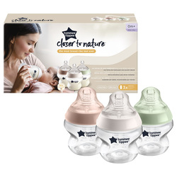 Tommee Tippee Slow-Flow Baby Bottles, 3 x 150ml, Multicolour