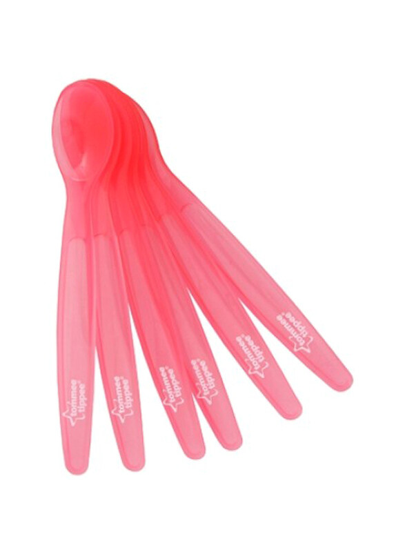 

Tommee Tippee Essentials Basic Feeding Spoons, Pack of 6, Pink