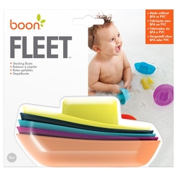Boon 5-Piece Set Fleet Stacking Boats Bath Toys for Kids, Multicolour