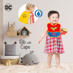 Warner Bros. Wonder Woman Baby Bib with Cape, Multicolour