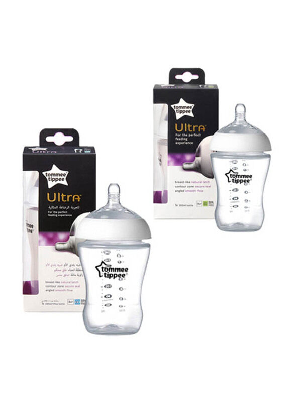 

Tommee Tippee Ultra Bottles 260ml + 340ml, 2 Pieces, Multicolour