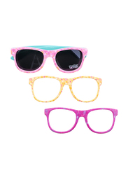 Hasbro My Little Pony Kids Sunglasses Set For Girls, with Interchangeable Frame, 4-Pieces, Pink/Yellow