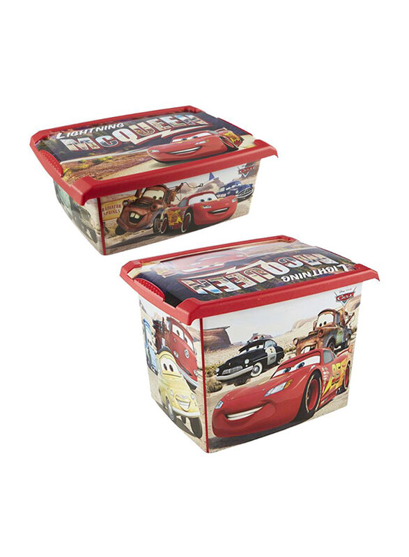 

Keeeper Disney Cars Deco Organiser Box, 10L + 20.5L, Red/Brown