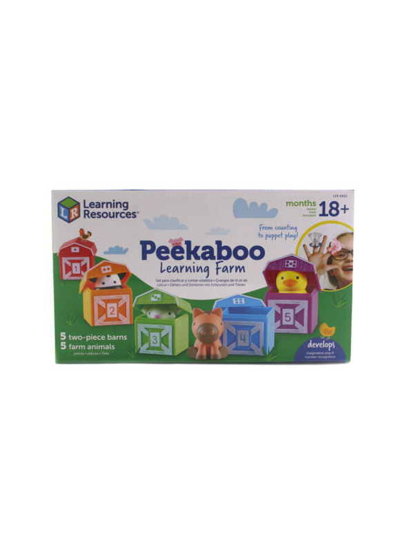 Learning Resources Peekaboo Learning Farm, Building Block Toys, 4 Pieces, Ages 18+ Months
