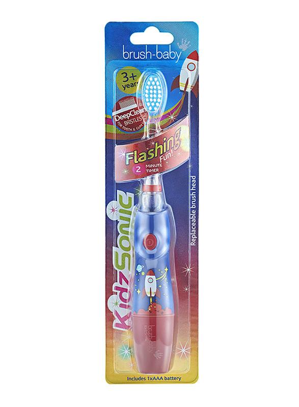 Brush Baby New Kidzsonic Rocket Electric Toothbrush, 2 Pieces, Multicolour