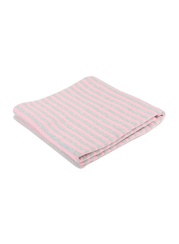 Pluchi Zoey Skinny Blanket with Bear Toy, Pink