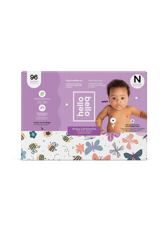 

Hello Bello Bees & Butterflies Club Diapers, N, 4.5 kg, 96 Count