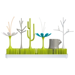 Boon Twig Grass and Lawn Countertop Drying Rack Accessory, Grey/Green