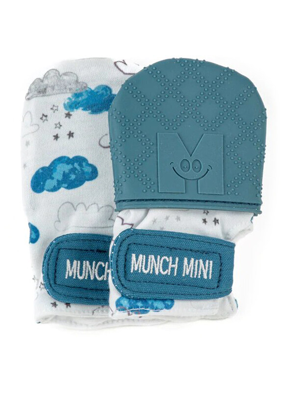 

Malarkey Kids Munch Baby Clouds Munch Minis Anti Scratch Teething Chew Mitts, 2 Piece, Multicolour