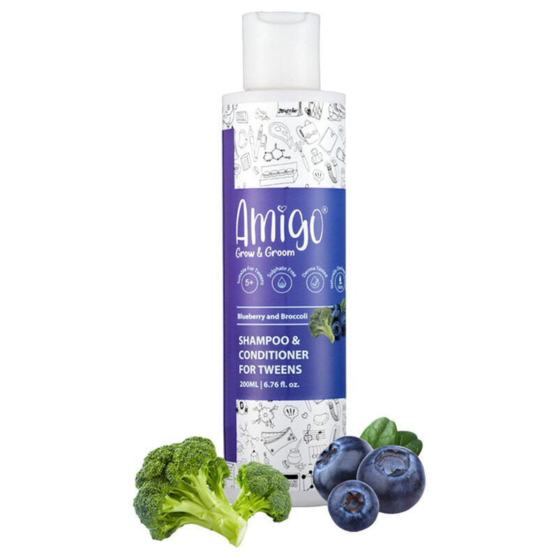 

Bumtum 200ml Amigo Shampoo & Conditioner Blueberry & Broccoli for Kids