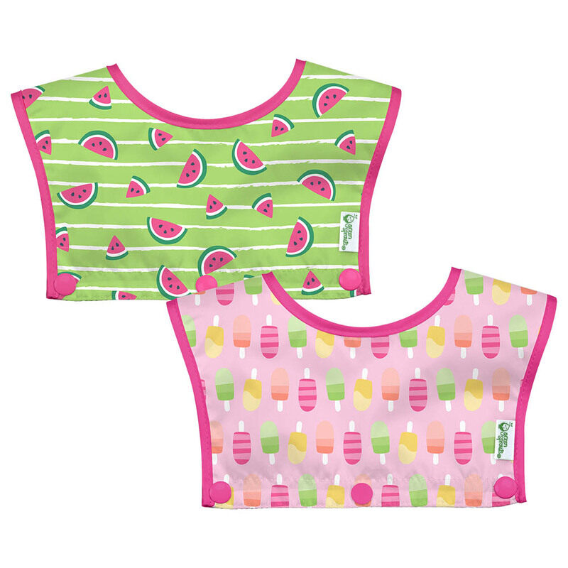 

Green Sprouts Snap & Go Silicone Bib Set, 2 Pieces, Pink Popsicles