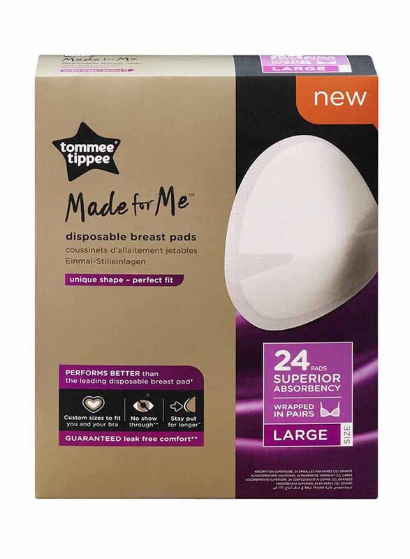 Tommee Tippee Made For Me Disposable Breast Pads 24pc Large, White