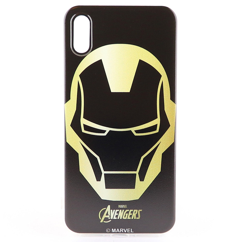 Marvel Apple iPhone X Ironman Printed Mobile Phone Case Cover, Black