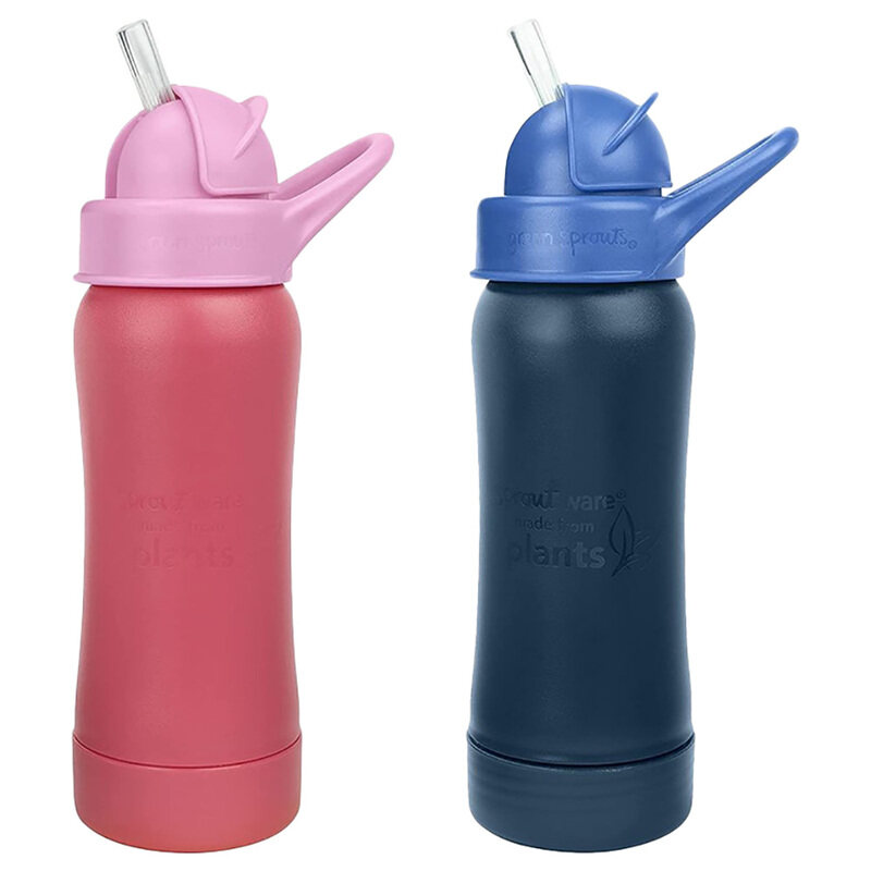 

Green Sprouts Ware Straw Bottle Set, 10oz, 2 Pieces, Pink/Navy