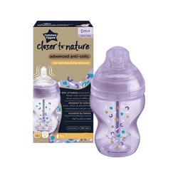 Tommee Tippee Anti-Colic Advanced Feeding Bottle, 260ml, Purple