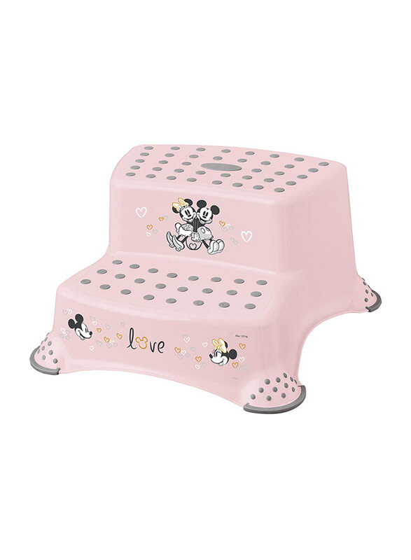 

Keeeper Disney Minnie Mickey Anti-Slip Double Step Stool, Pink