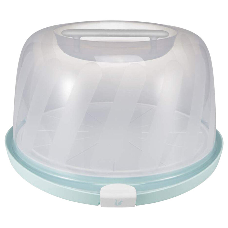 

Keeper Marcello Marble Cake Plastic Container, Clear/Blue