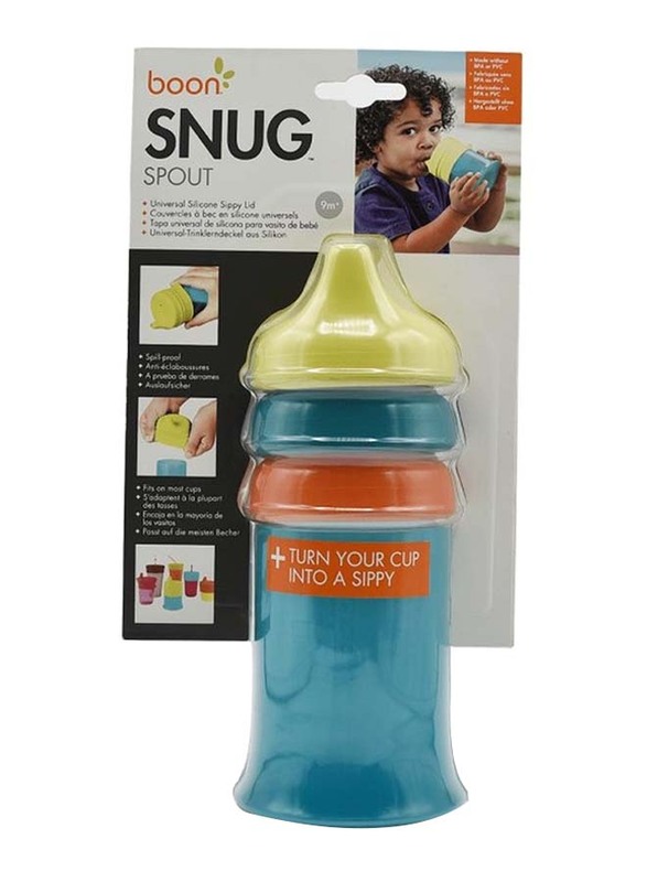 Boon Snug Stretchy Silicone Reusable Spout Lids with Containers, Multicolour