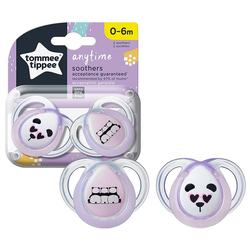 Tommee Tippee Anytime Soother, 2 Piece, Pink