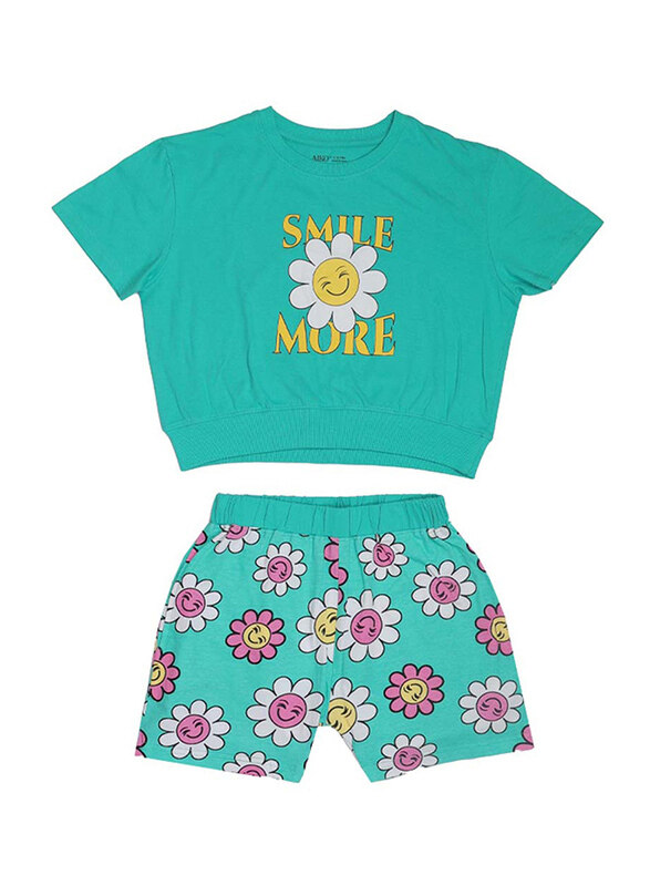 

Aiko 2-Piece Short Sleeve T-Shirt with Shorts for Kids, 4-5 Years, Multicolour