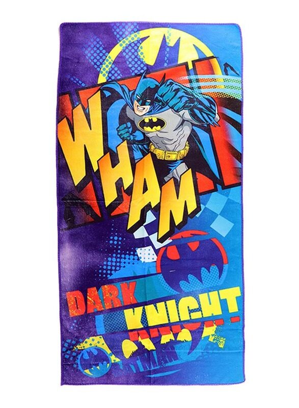 

Warner Bros DC Comics Batman Microfibre Kids Beach Bath Towel, 55 x 110cm, Blue