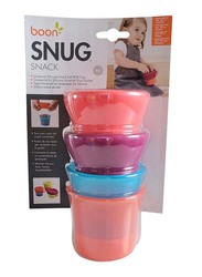 Boon Snug Snack Containers With Stretchy Silicone Lids, Multicolour