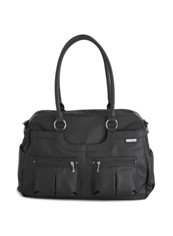 

JJ Cole Licorice Faux Leather Satchel Diaper Bag, Black