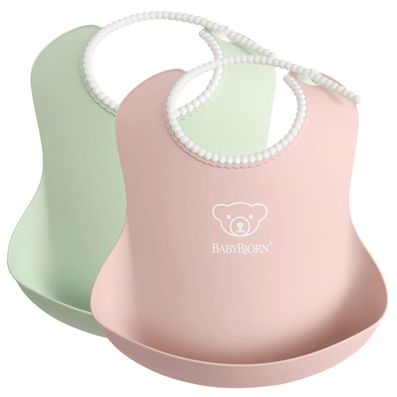 

Babybjorn Baby Bib, 2 Piece, Powder Green/Powder Pink