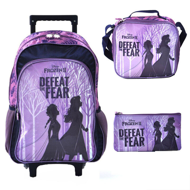 

Disney 18-inch 3-in-1 Frozen II Defeat The Fear Trolley Backpack, Purple