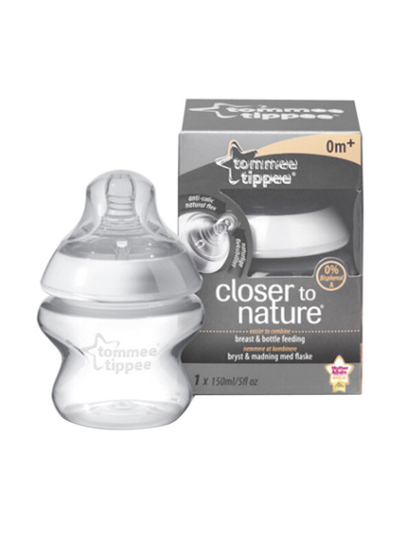 

Tommee Tippee Closer To Nature Plast Feed Bottle, 150ml, Clear