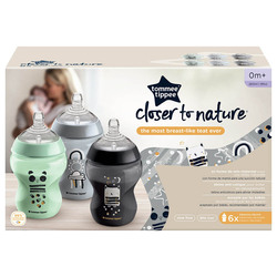 Tommee Tippee Closer To Nature Baby Bottles, 260ml, 6 Pieces, Multicolour