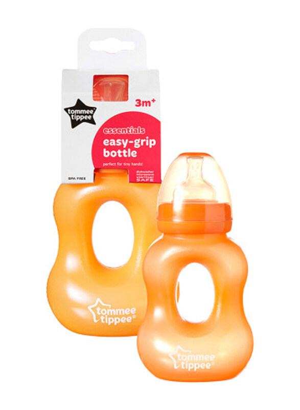 

Tommee Tippee Essentials Easy Grip Bottle for Ages 3 Months, 2-Piece, Orange