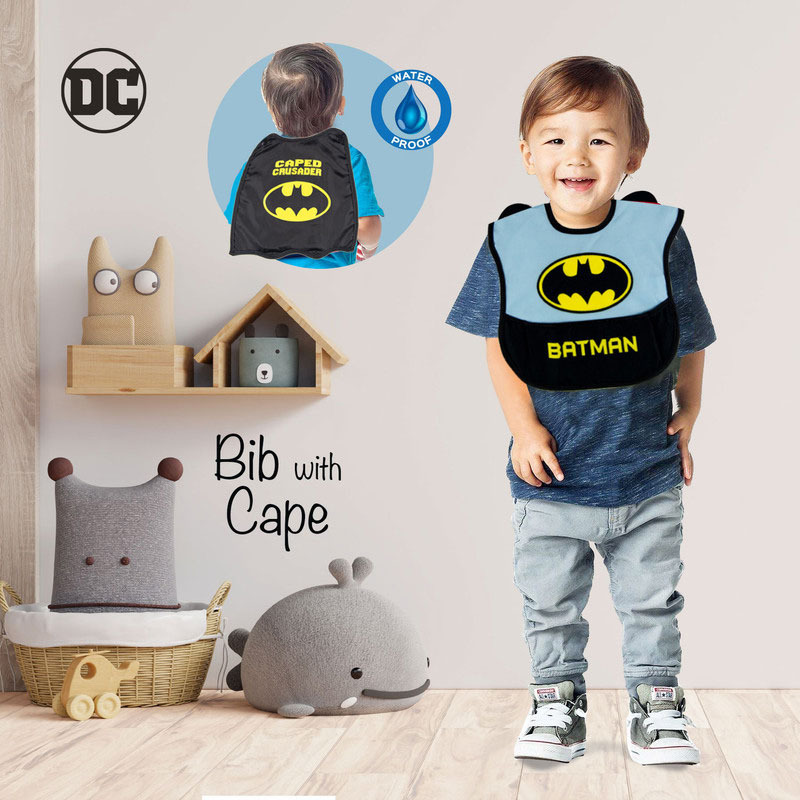 Warner Bros. Batman Baby Bib with Cape, Multicolour