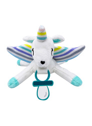 Babyworks Pacifier Holder Plush Toy Rainbow Unicorn, Multicolour