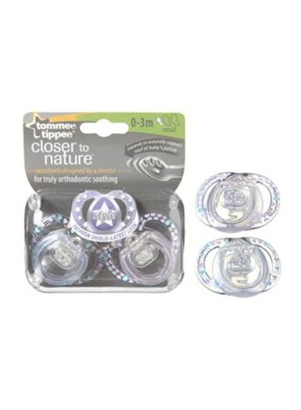

Tommee Tippee Style Soother, 2-Piece, Clear