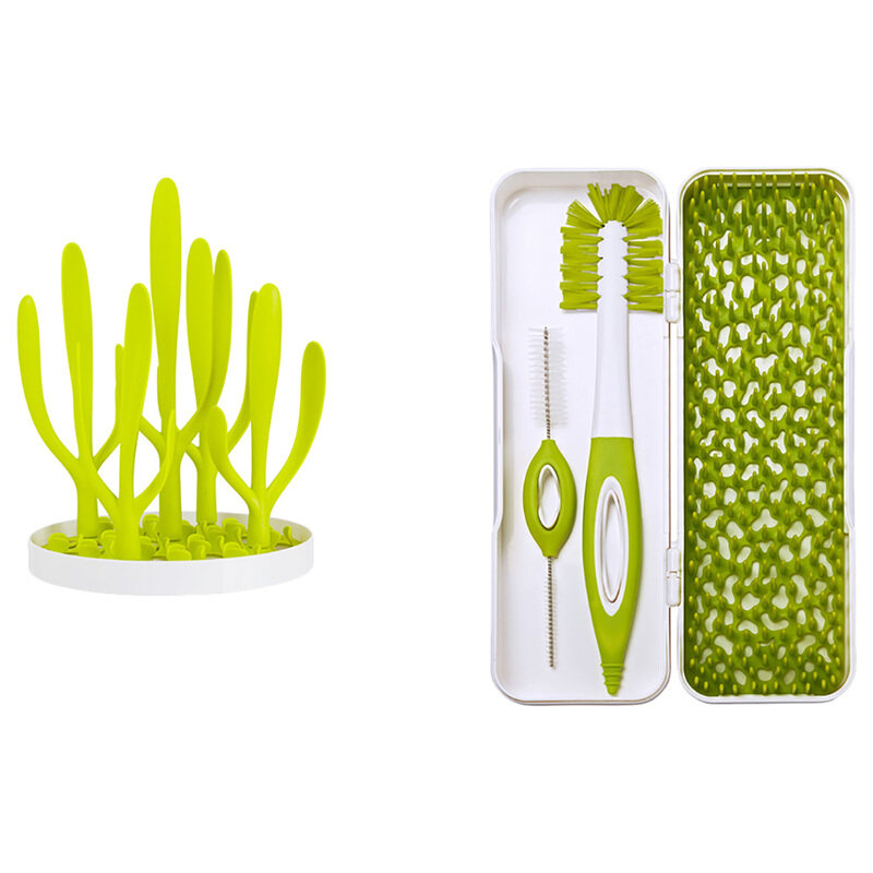 

Boon Sprig & Travel Drying Rack & Bottle Brushes, Green