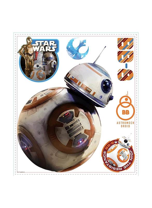 

Roommates Star Wars The Force Awakens Ep VII BB-8 Peel & Stick Giant Wall Decals, Multicolour