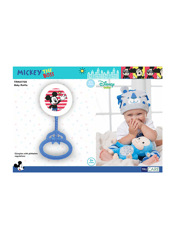 Disney Mickey Mouse Baby Rattle Toy, Blue
